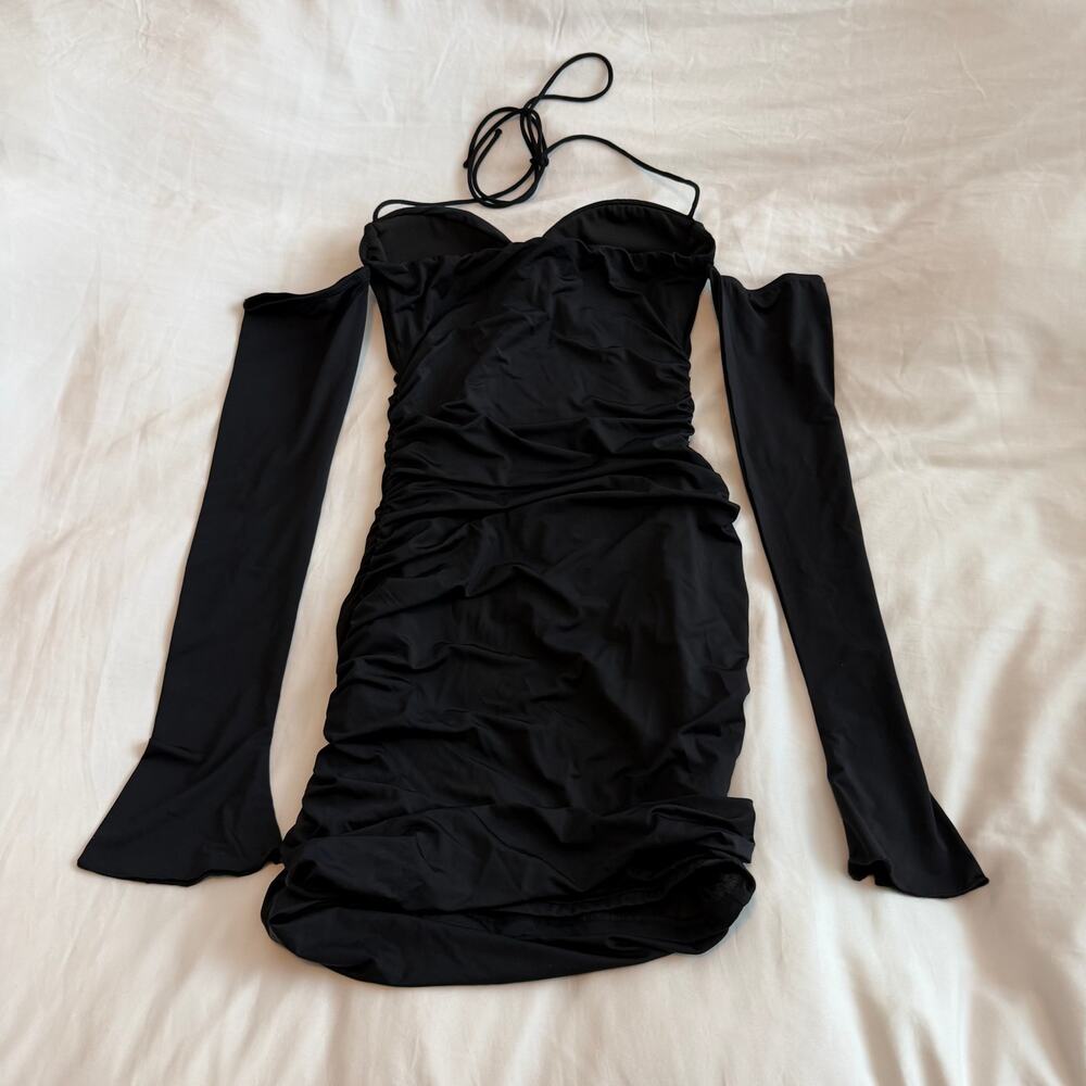 Princess Polly Wyona Mini Dress Black Size 4 Bodycon Strapless - Picture 5 of 6